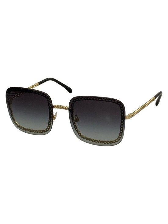 Chanel Sunglasses Dark Gray Gold Black Chain Eyewear main image 5